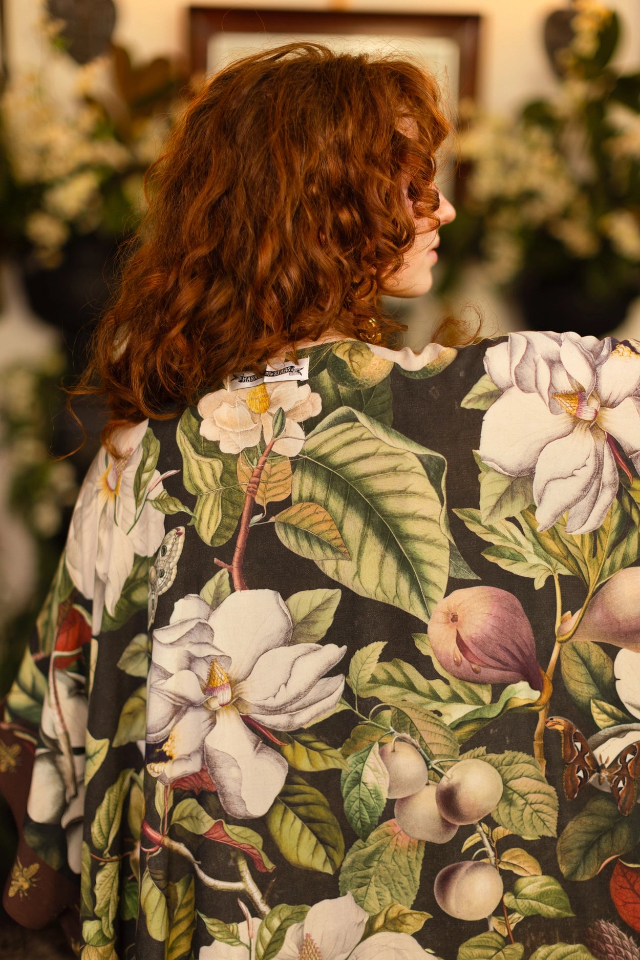 Fleur De Lune Goddess Starduster Kimono w/ Florals & Bees- Pre-Order - Ships In September
