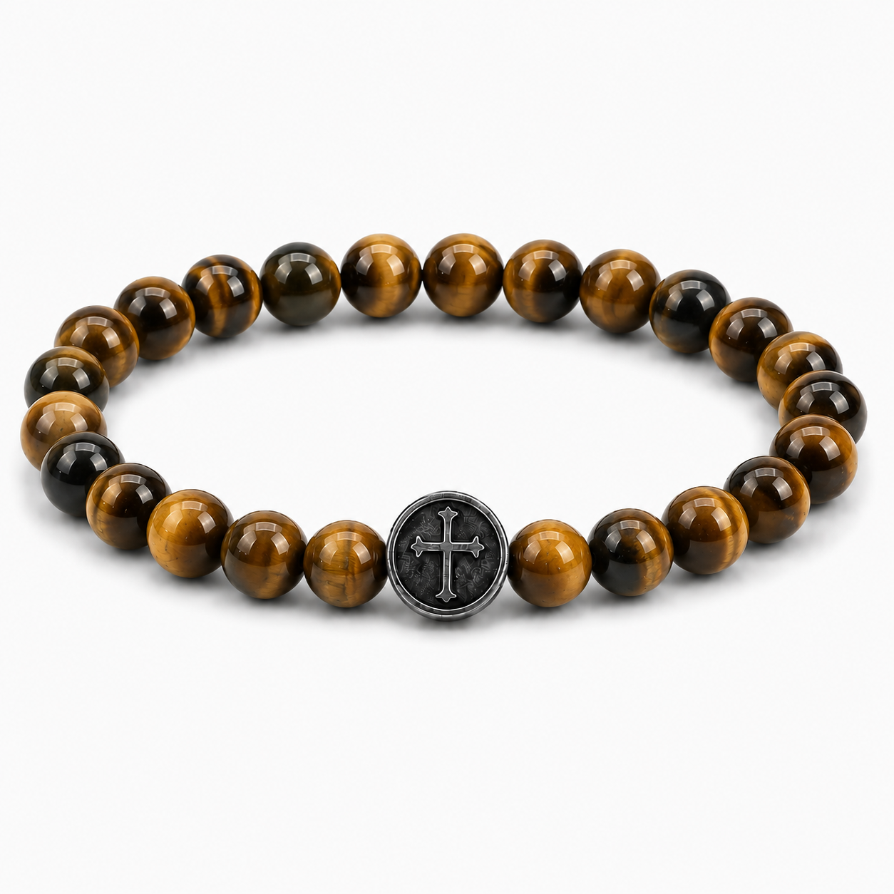 Tiger's Eye Cross Bracelet