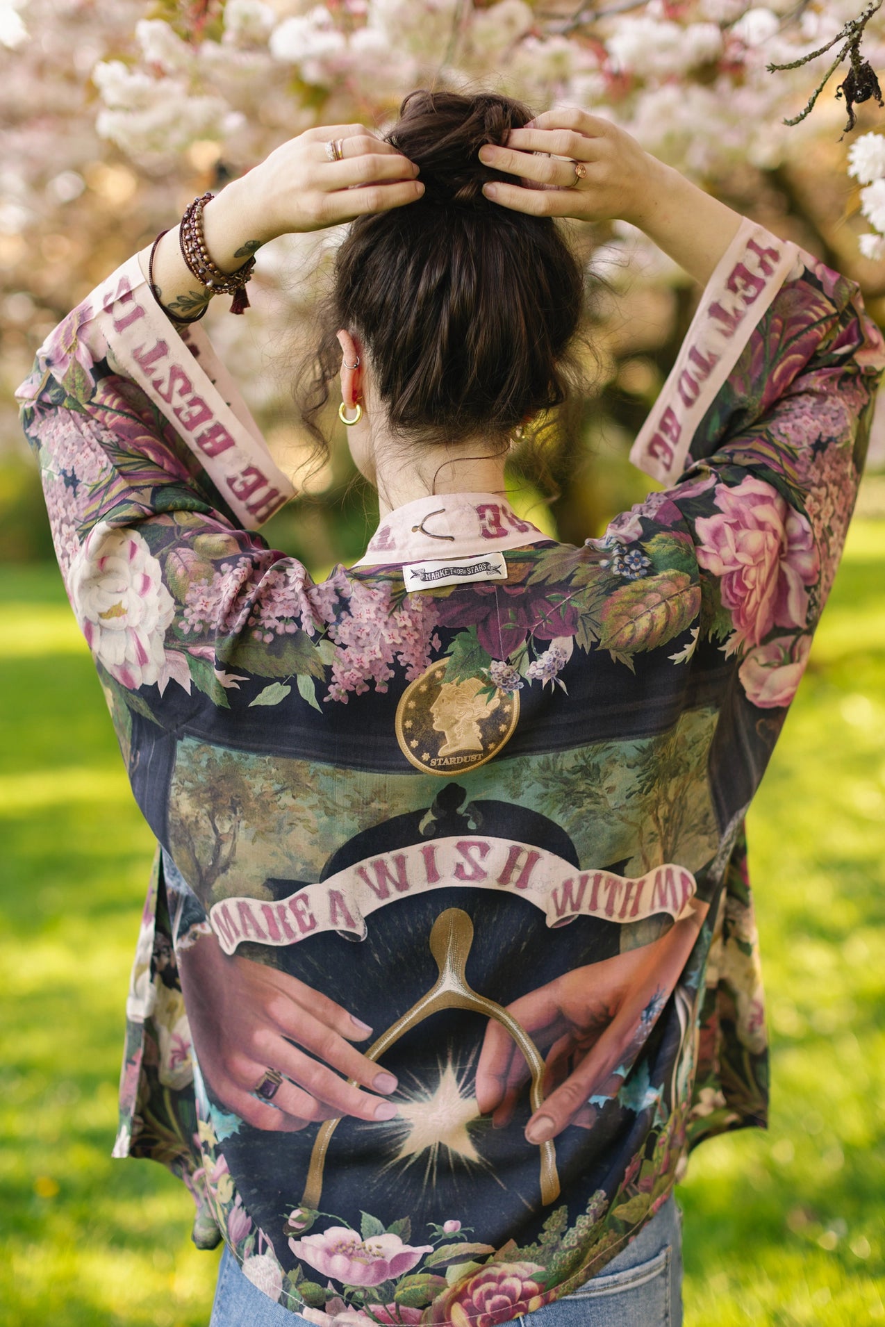 Make A Wish Floral Cropped Bamboo Kimono w/ Good Luck Charms Pre-Order Ships February 2025