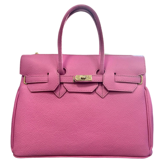 Pink Italian Dollaro Leather Handbag