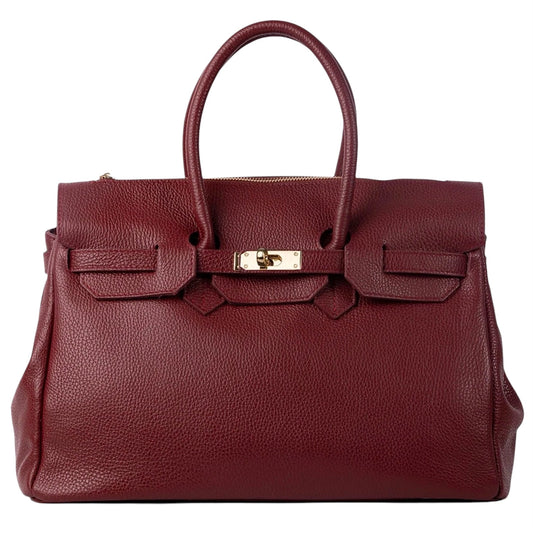 Burgundy Italian Dollaro Leather Handbag
