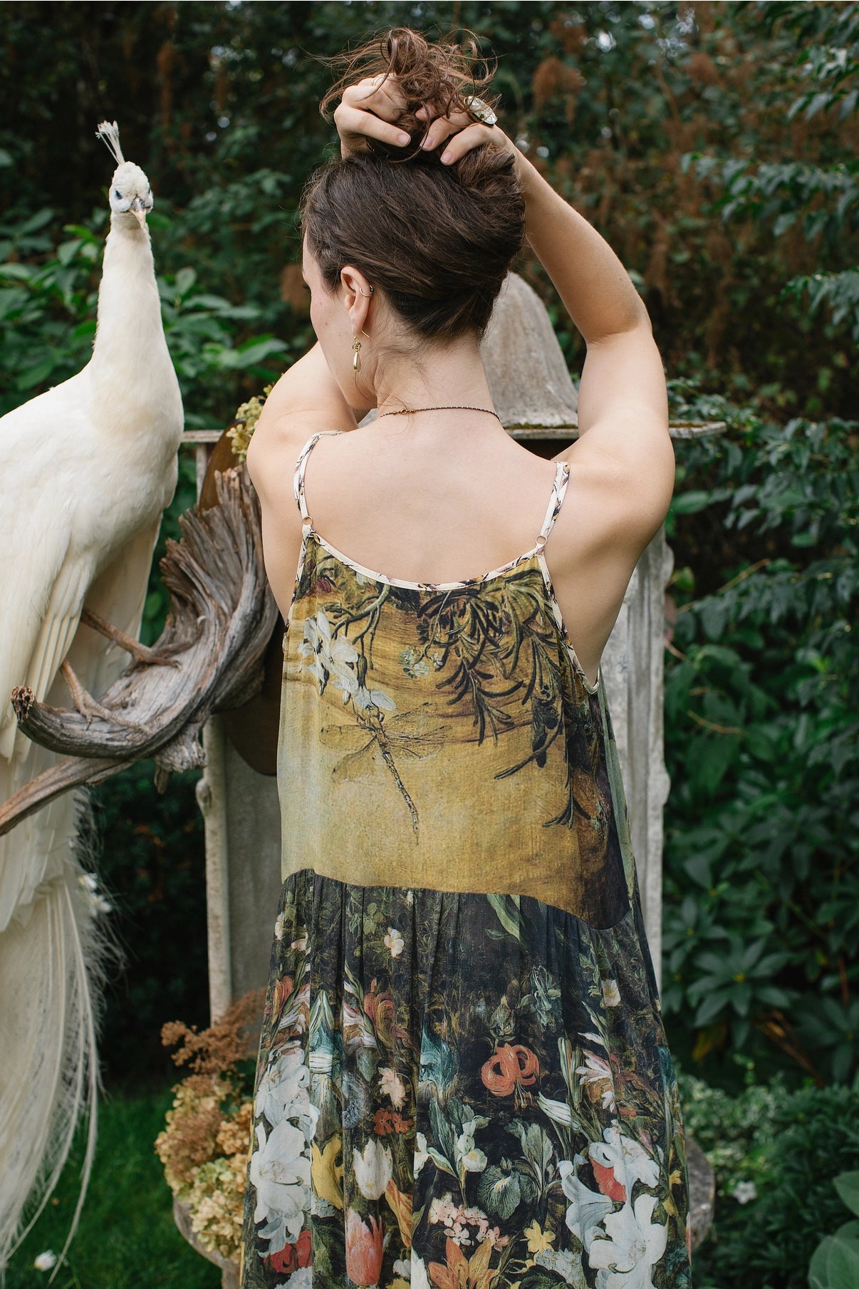 I Dream in Flowers Bohéme Reversible Long Maxi Slip Dress with Bees