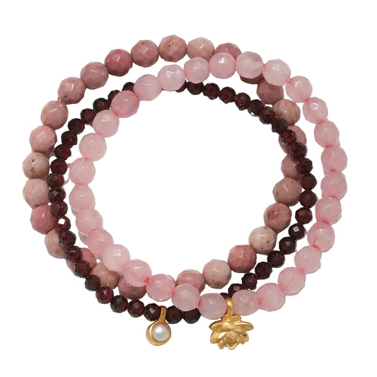 Manifest Love Gemstone Bracelet Trio