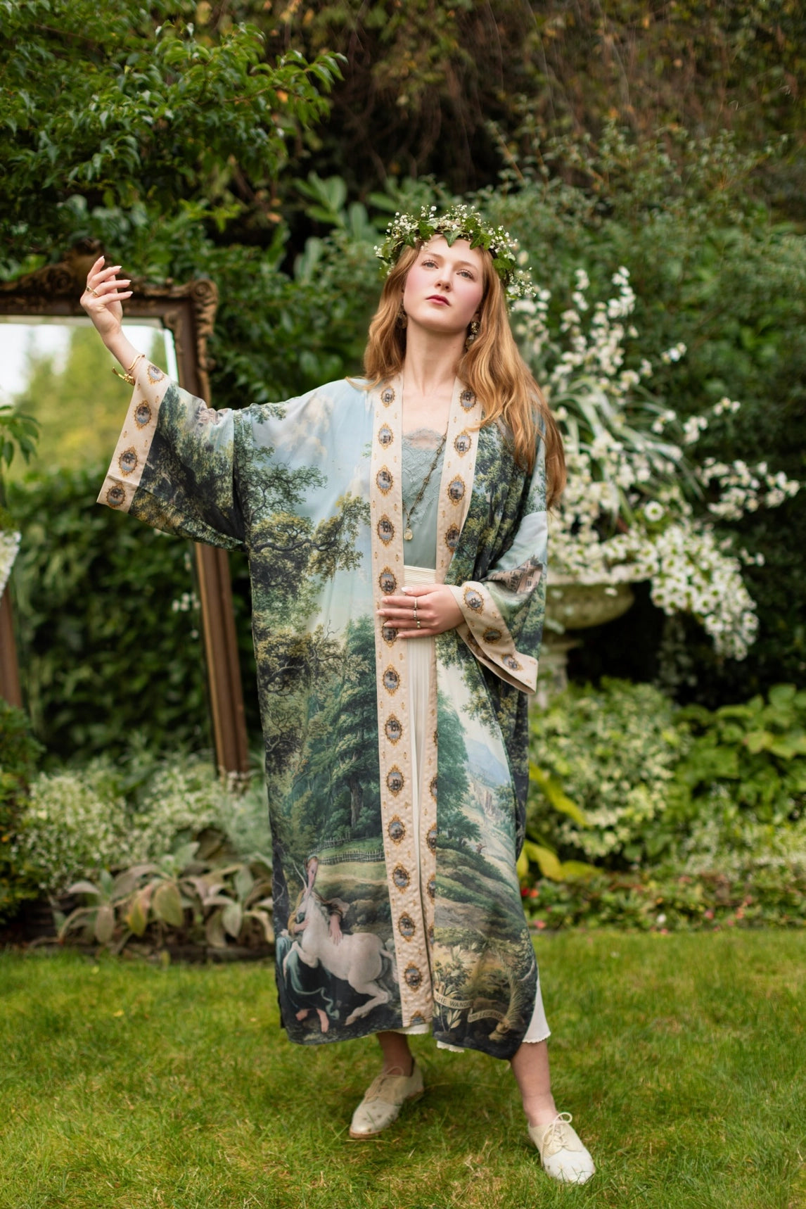 The Mythmaker Opera Duster w/ Pastoral Landscape & Unicorn Pre-Order Ship March 2026