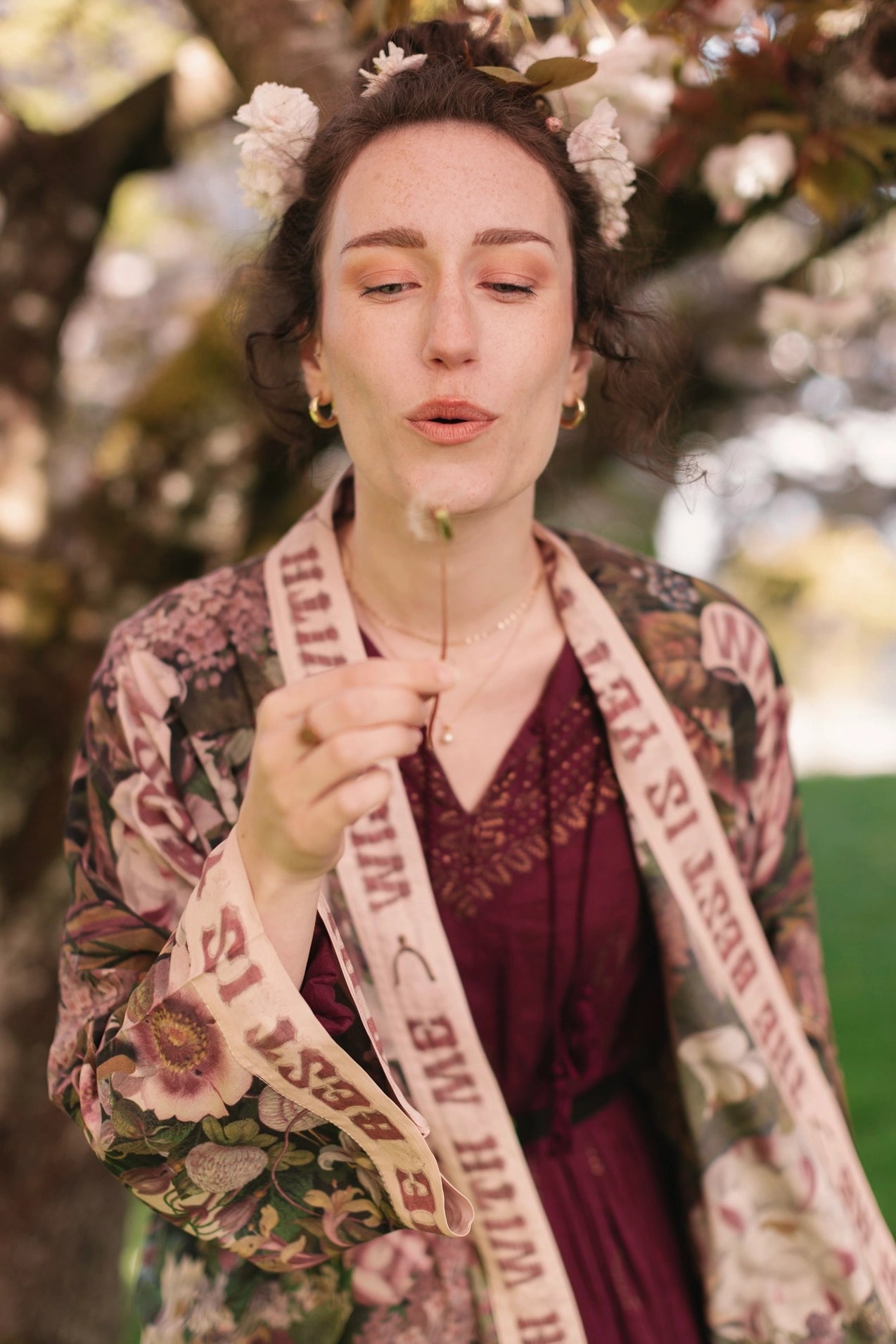 Market Of Stars Make A Wish Floral Cropped Bamboo Kimono w/ Good Luck Charms Pre-Order Ships February 2025