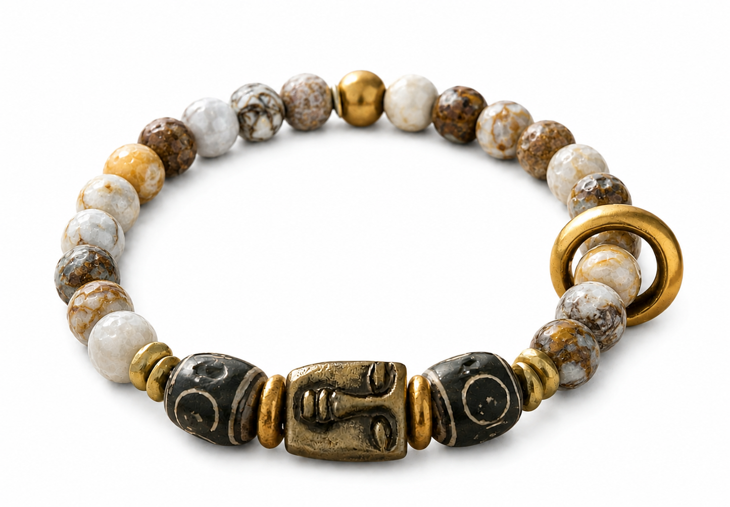 Abstract Face Gemstone Bracelet