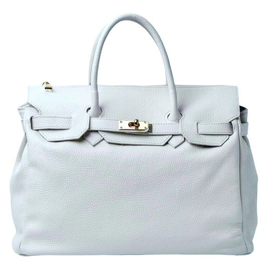 White Italian Dollaro Leather Handbag