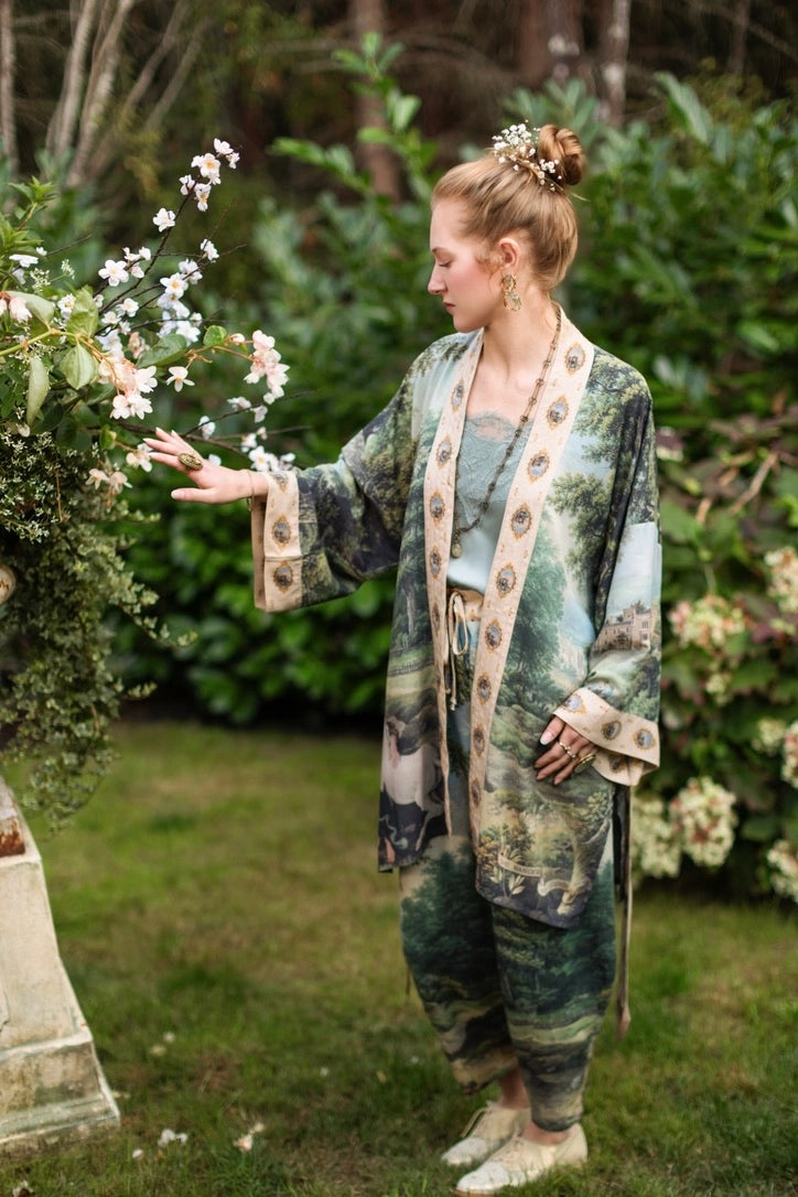 The Mythmaker Matinée Duster Kimono w/ Landscape & Unicorn Pre-Order Ship March 2026