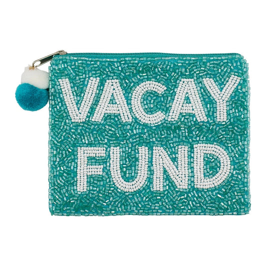 Vacay Fund Multi Beaded Coin Purse