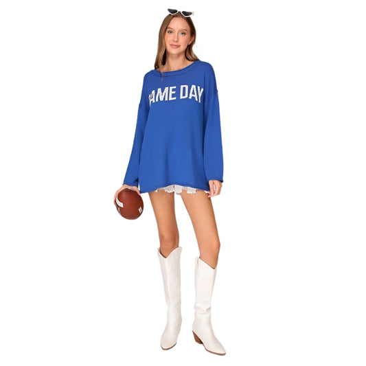 Game Day Round Neck Oversized Sweater
