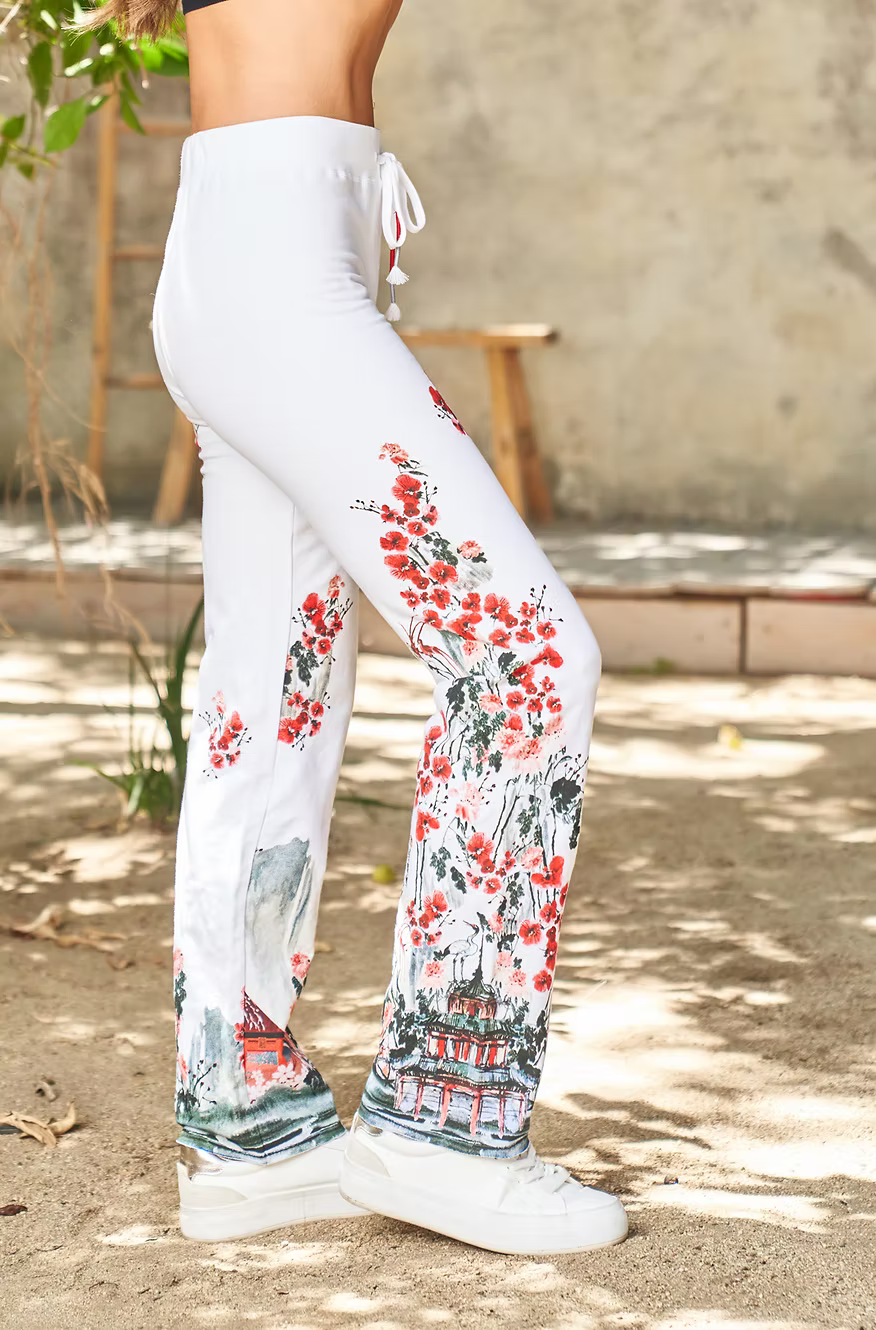 Paparazzi by Biz - Pull-On French Terry Print Lounge Pant w/ Raw Hem