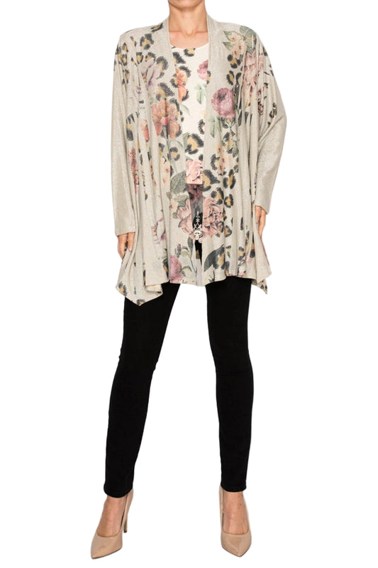 Leo Rose Shimmery Lurex Cardigan - Ships Late September