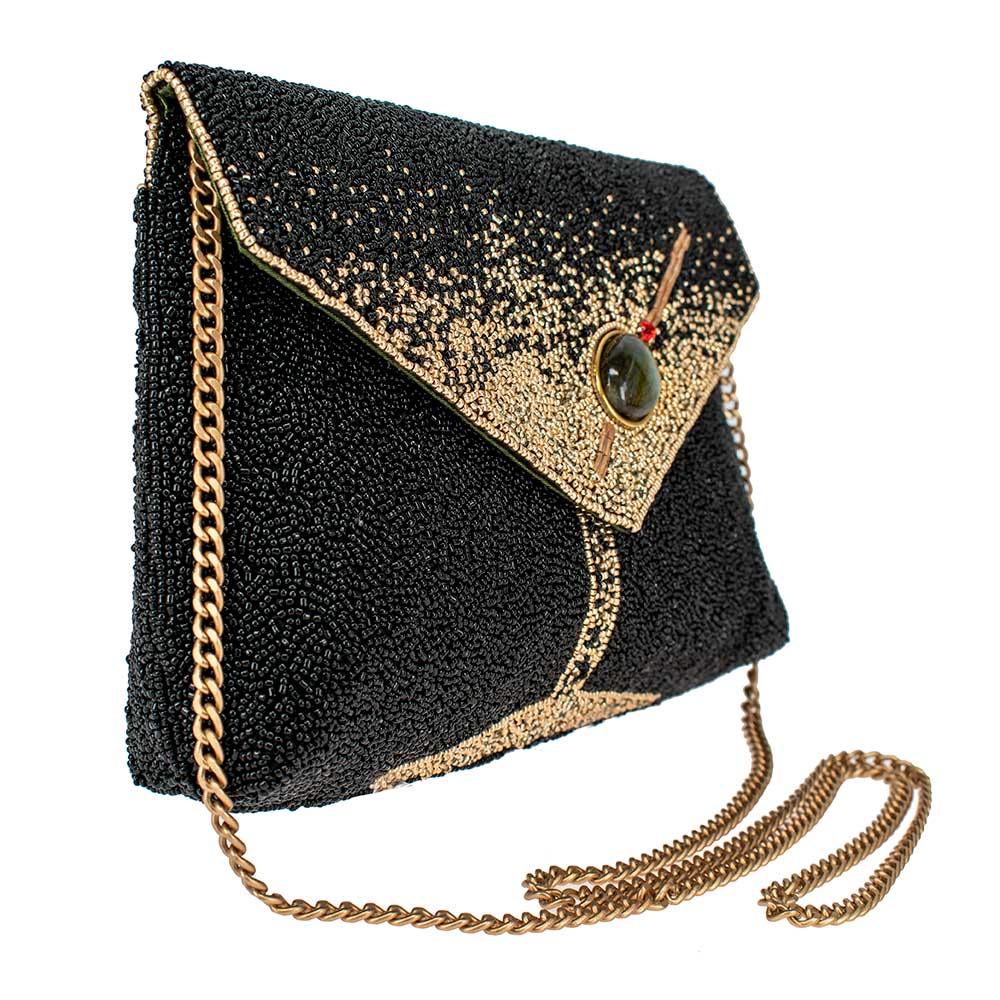 Mary Frances - Olive You Beaded Martini Glass Crossbody Clutch