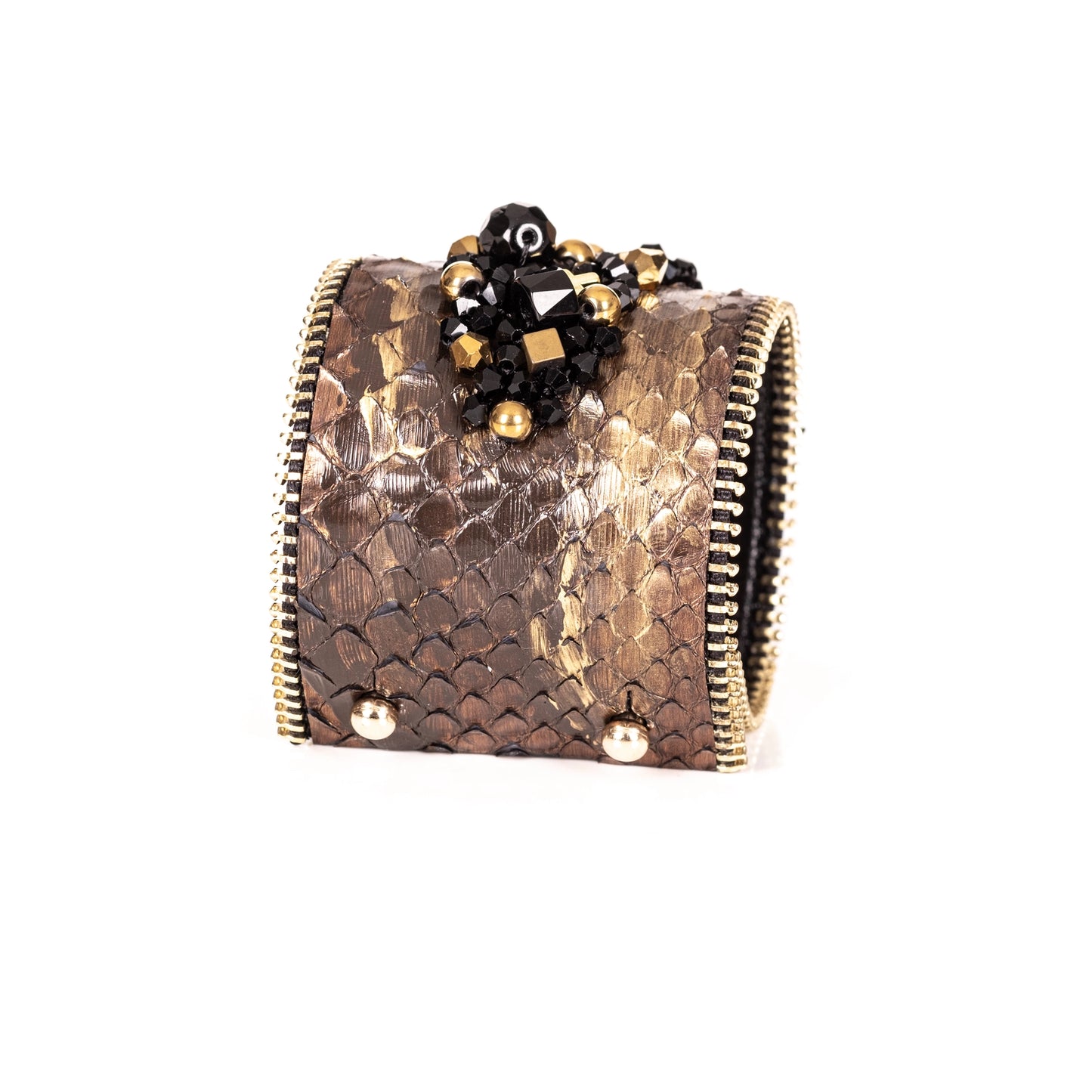 The Sweet Light Leather Crystal Cuff Bracelet