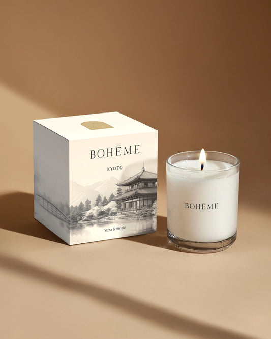 Boħeme Fragrance Collection - Kyoto Candle – Yuzu, Hinoki & Cherry Blossom