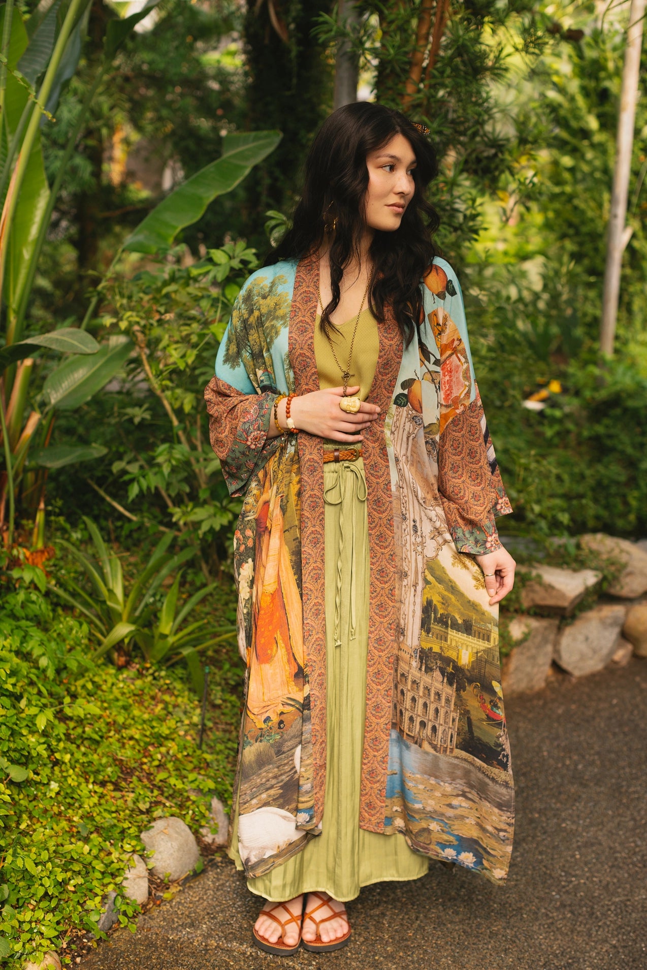 Market of Stars - Secret Garden Long Duster Bamboo Kimono (Pre-Order - Will Ship Middle of July)