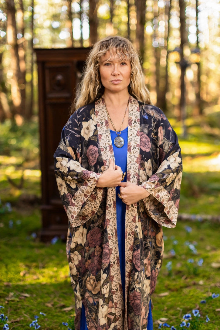 Lionheart Opera Duster w/ Botanicals & Narnia Inspired Print - Pre Order - Ships in March 2026