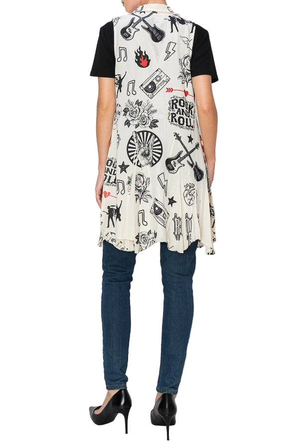 Rock And Roll Button Up Vest with Collar and Ruffles - Ships Late September