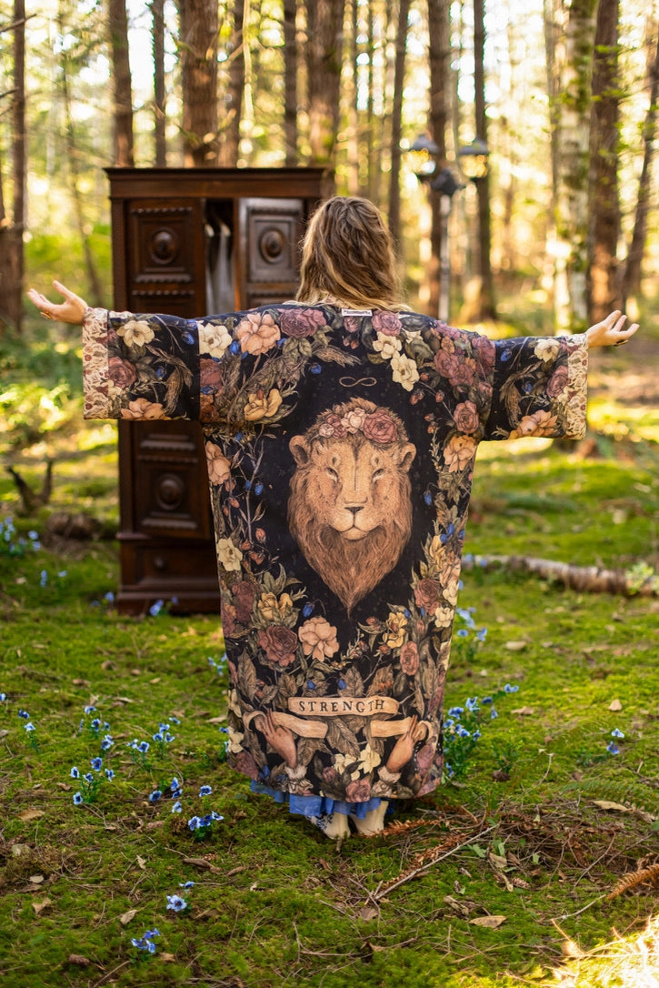 Lionheart Opera Duster w/ Botanicals & Narnia Inspired Print - Pre Order - Ships in March 2026