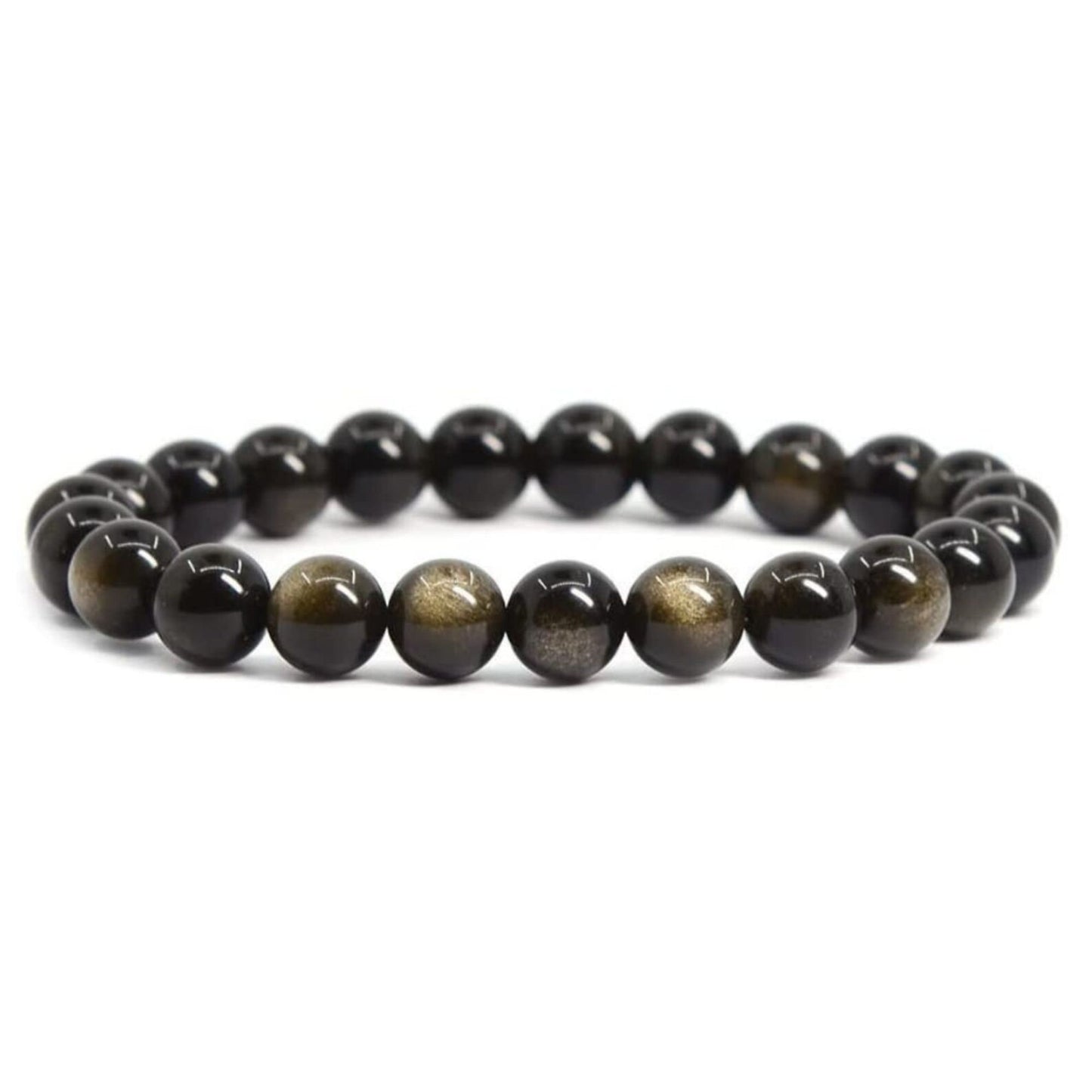 Golden Obsidian Unisex Reiki Healing Beaded Gemstone Bracelet