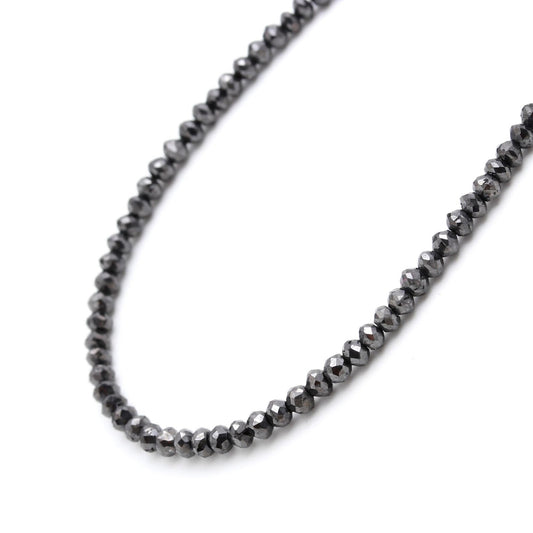 6mm Certified Black Diamond Unisex Reiki Healing Beaded Gemstone Necklace