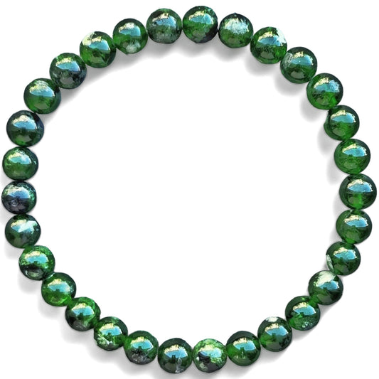 6mm Chrome Diopside Unisex Reiki Healing Beaded Gemstone Bracelet