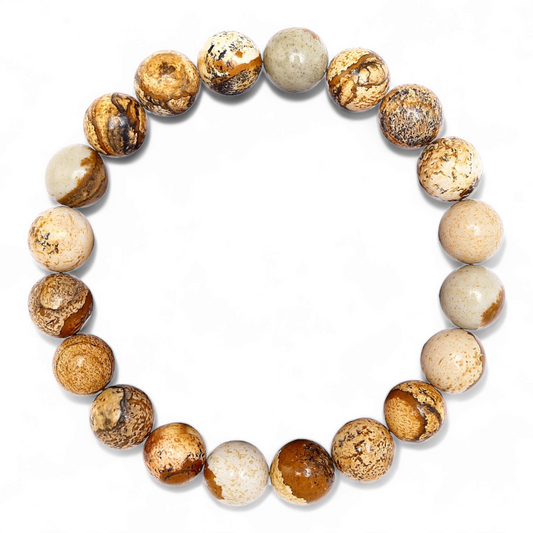 Picture Jasper Unisex Reiki Healing Beaded Gemstone Bracelet