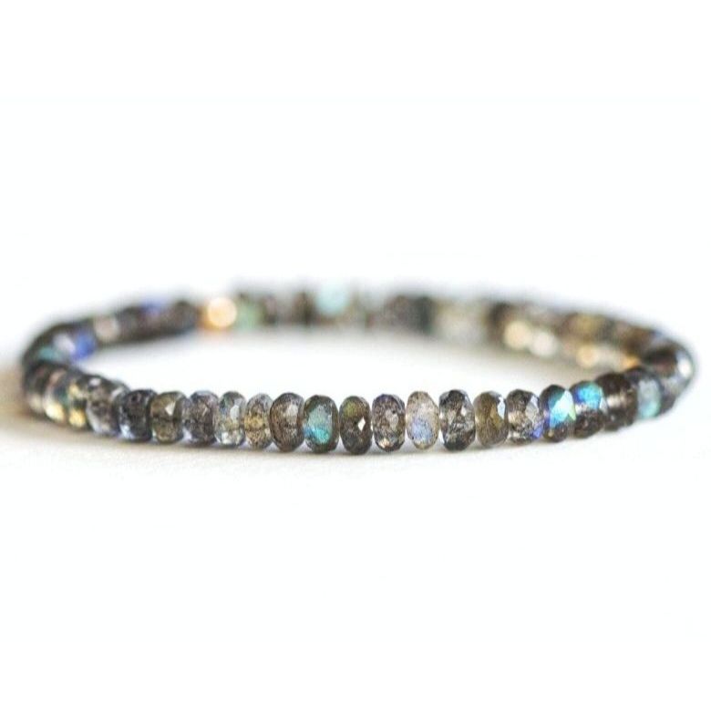 4mm Flashy Labradorite Reiki Healing Gemstone Beaded Bracelet