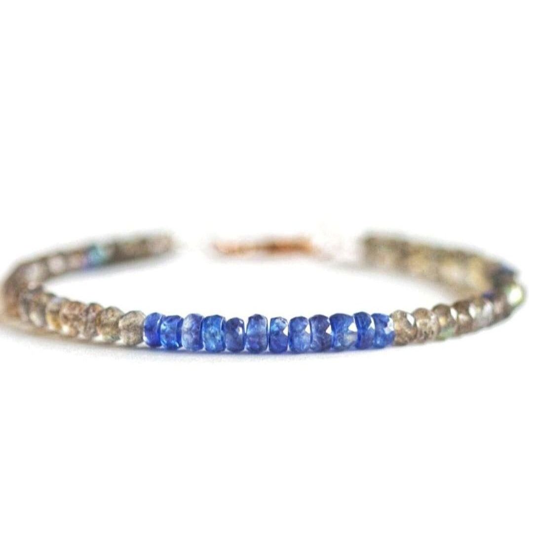 4mm Labradorite & Kyanite & Reiki Healing Gemstone Beaded Bracelet