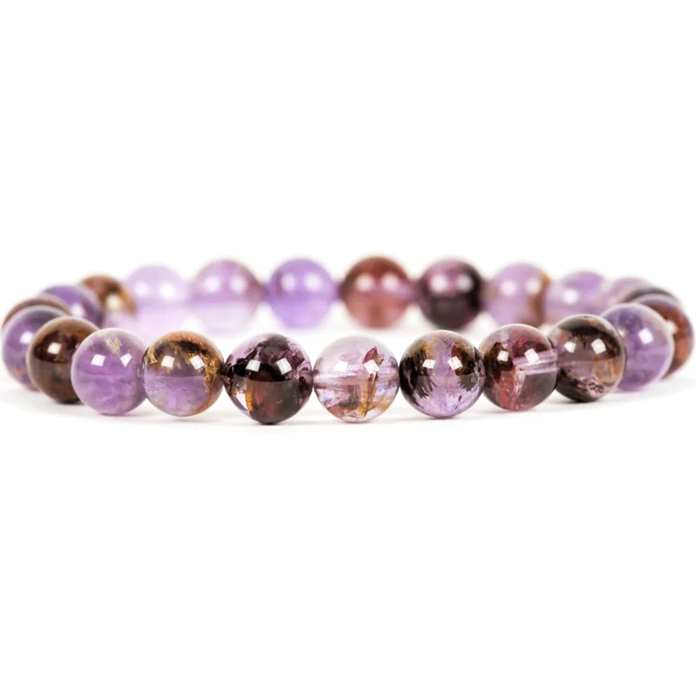 Super Seven Unisex Reiki Healing Beaded Gemstone Bracelet