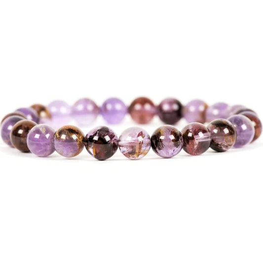 Super Seven Unisex Reiki Healing Beaded Gemstone Bracelet