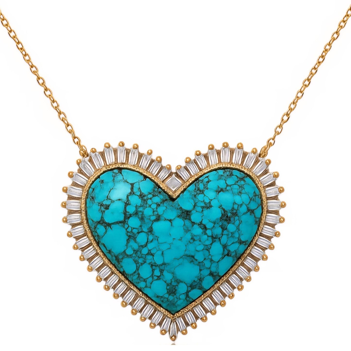 Turquoise Heart Gemstone Necklace