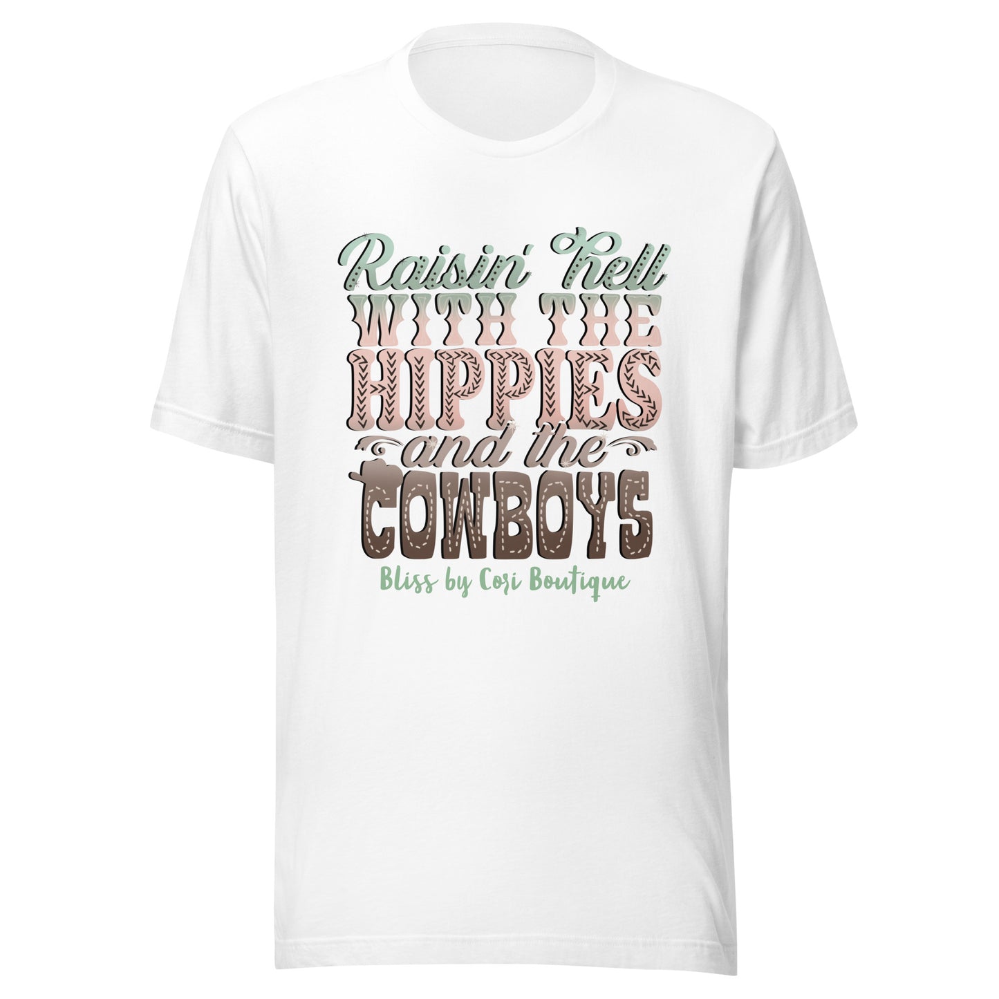 Bella Canvas Tee - Raisin' Hell With The Hippies And The Cowboys