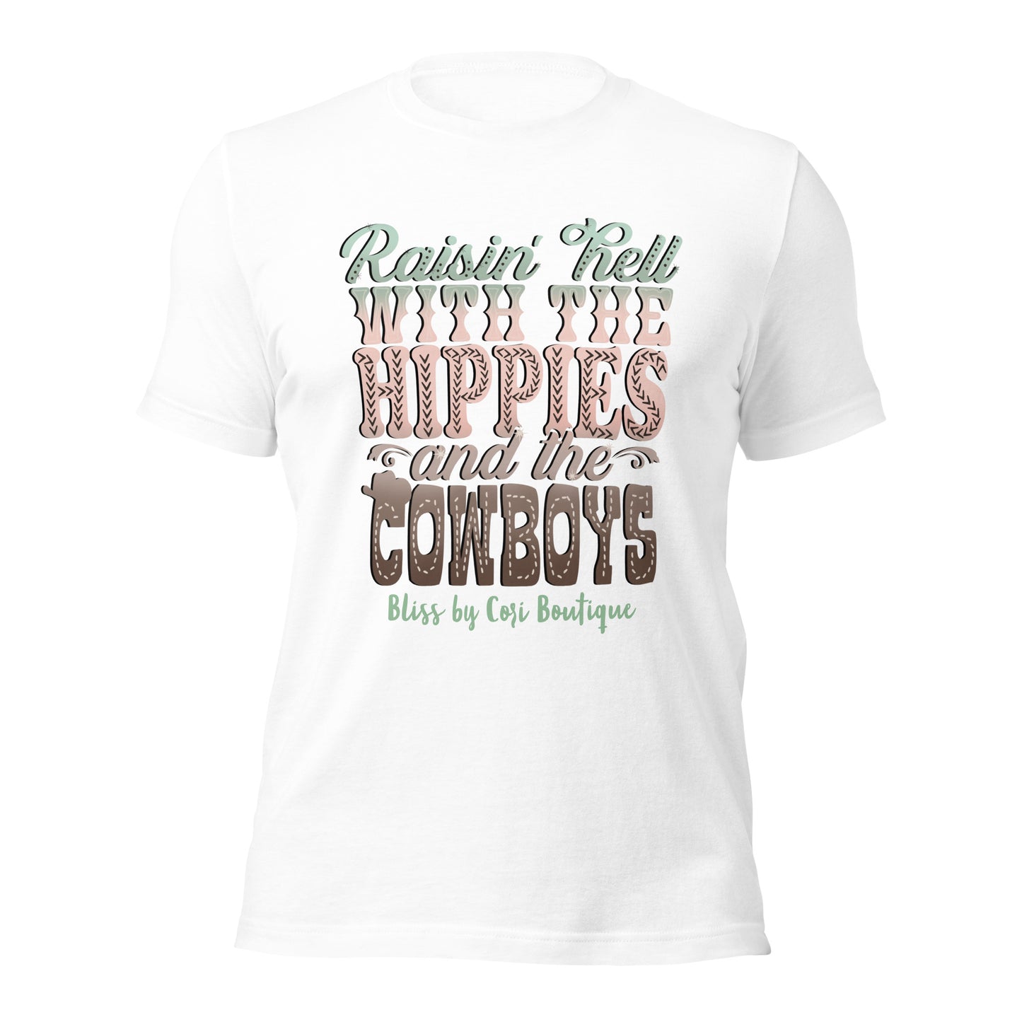 Bella Canvas Tee - Raisin' Hell With The Hippies And The Cowboys