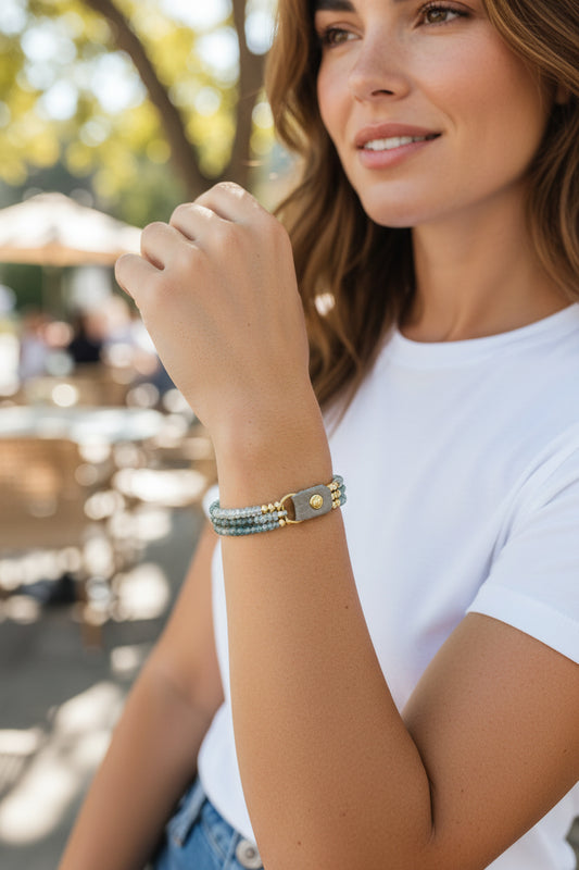 Alexia Viola Napa Bracelet Moss Aquamarine