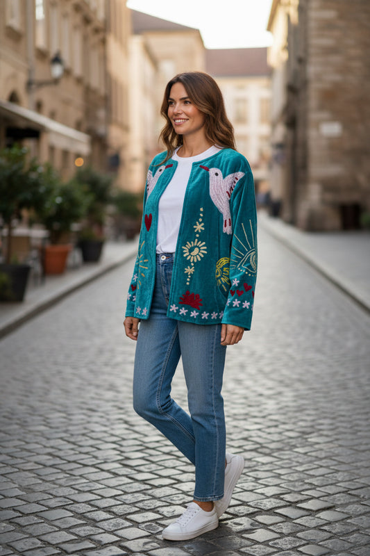 "Hummingbird" Velvet Jacket