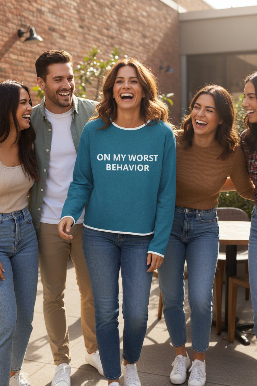 On My Worst Behavior Personalized Knit Sweater