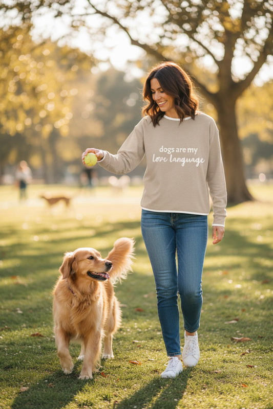 Dogs Are My Love Language Personalized Knit Sweater