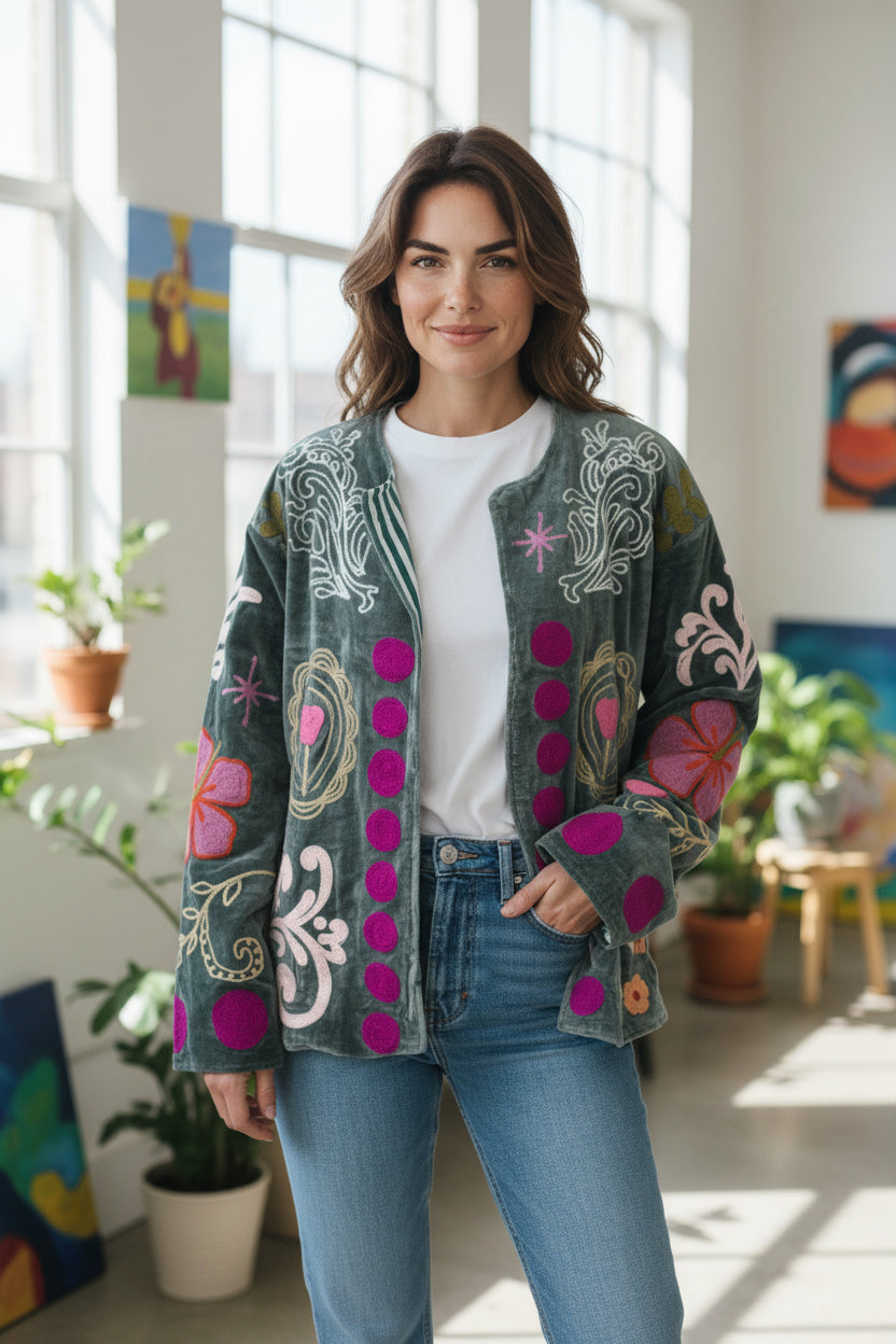 "You Are Loved" Velvet Jacket