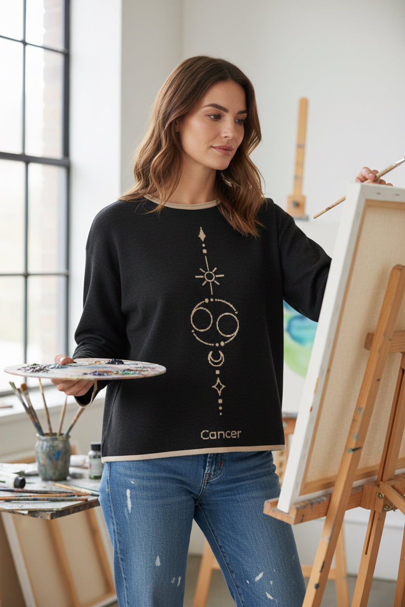 Cancer Zodiac Personalized Knit Sweater