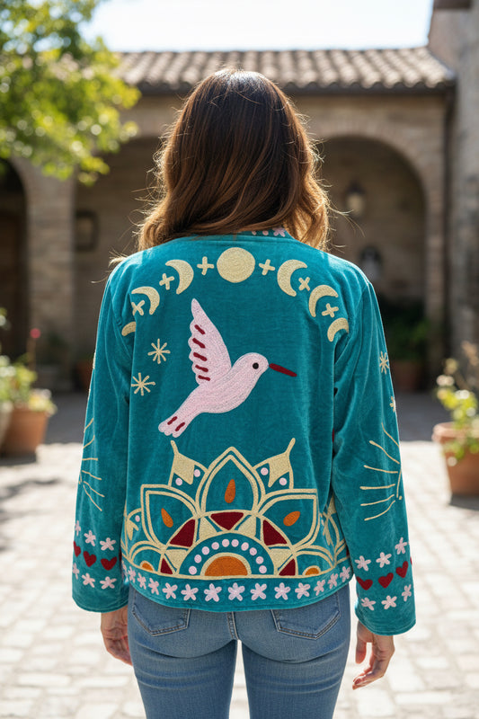 "Hummingbird" Velvet Jacket