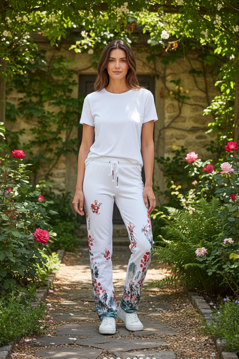 Paparazzi by Biz - Pull-On French Terry Print Lounge Pant w/ Raw Hem