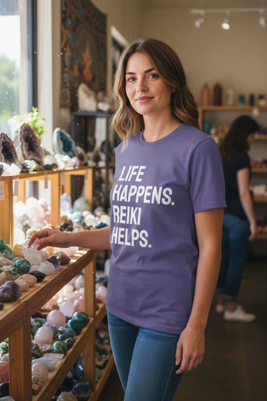 Life Happens Reiki Helps T-Shirt | Reiki Lover Tee