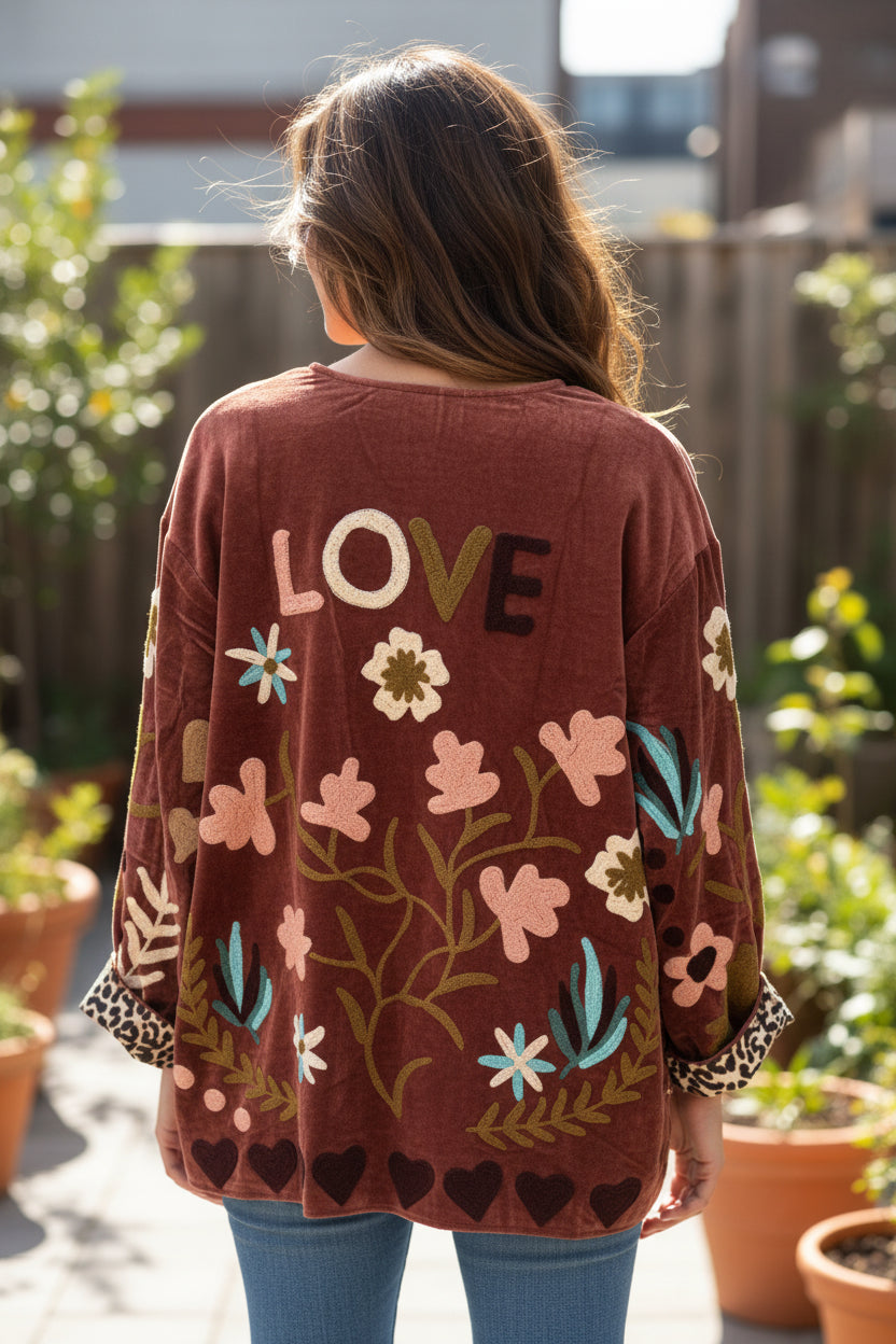 "LOVE" Velvet Jacket